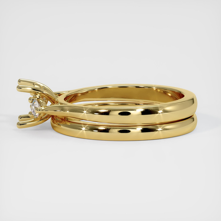 18K Yellow Gold Three Stone Ring Setting