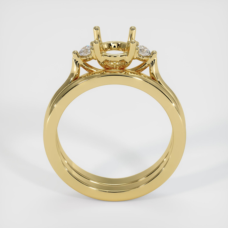 18K Yellow Gold Three Stone Ring Setting