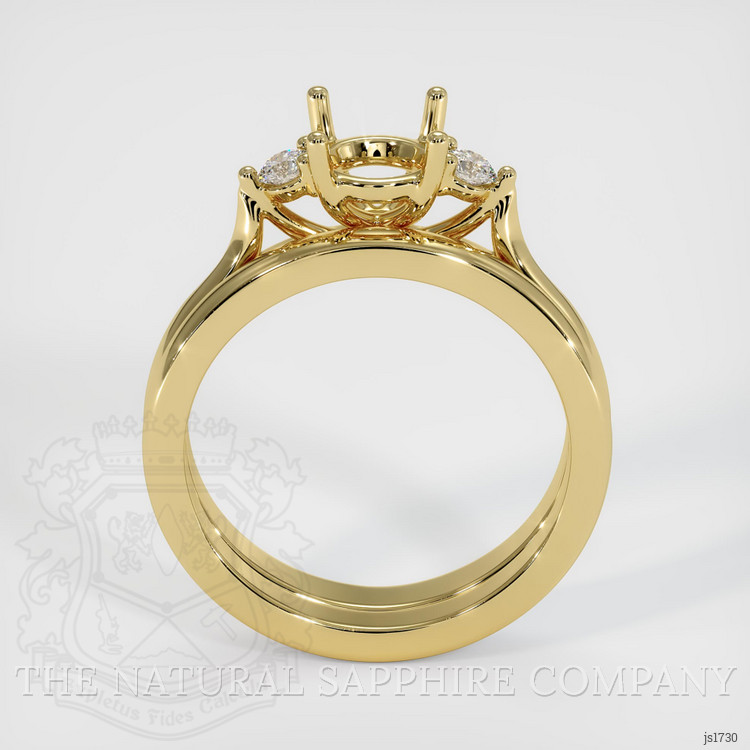 18K Yellow Gold Three Stone Ring Setting