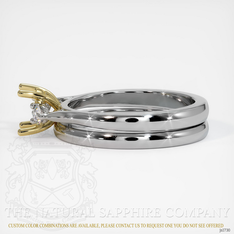 18K Yellow & White Three Stone Ring Setting