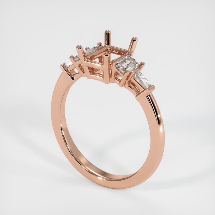 14K Rose Gold Accent Stones Ring Setting