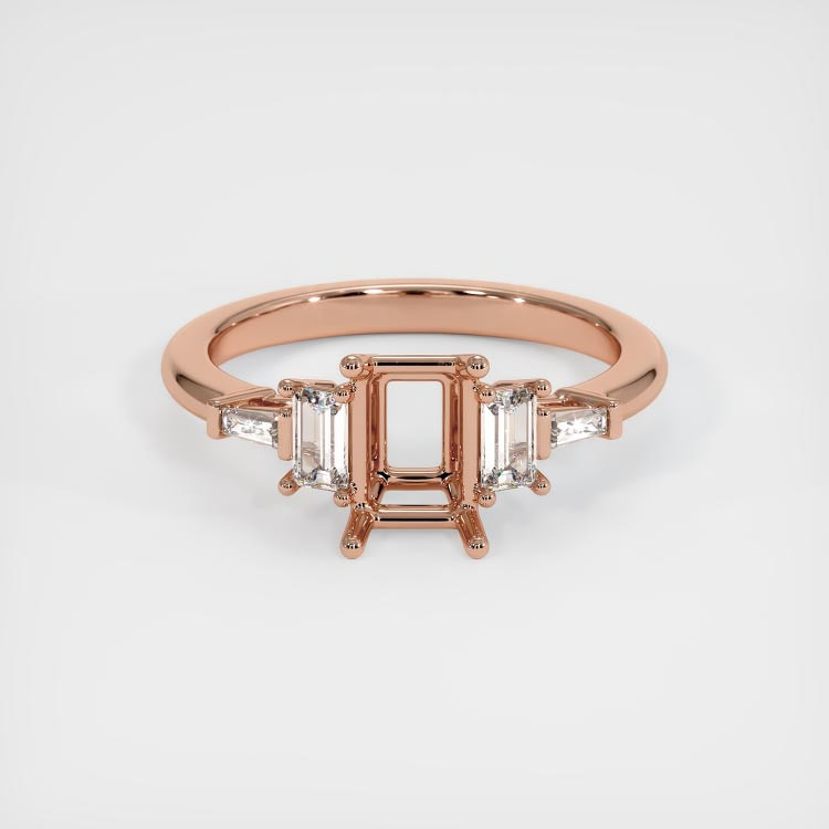 14K Rose Gold Accent Stones Ring Setting