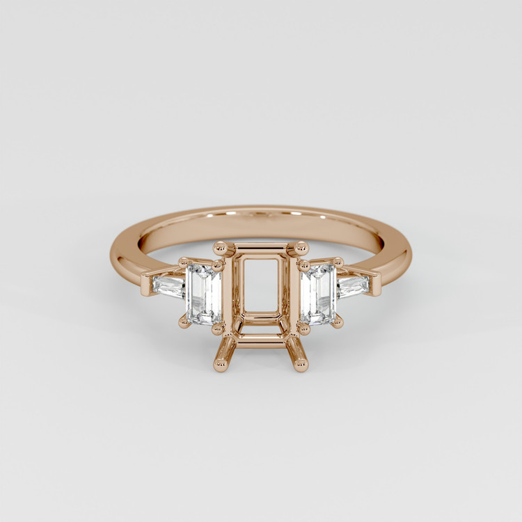 14K Rose Gold Accent Stones Ring Setting