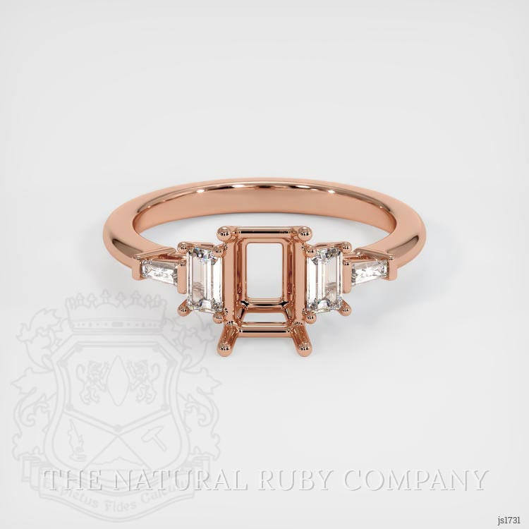 14K Rose Gold Accent Stones Ring Setting