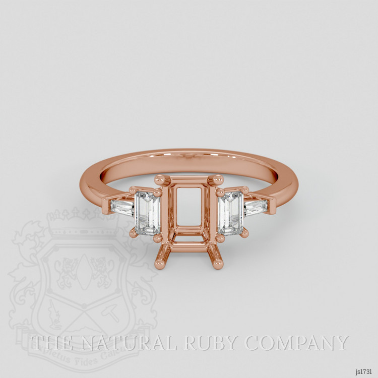 14K Rose Gold Accent Stones Ring Setting