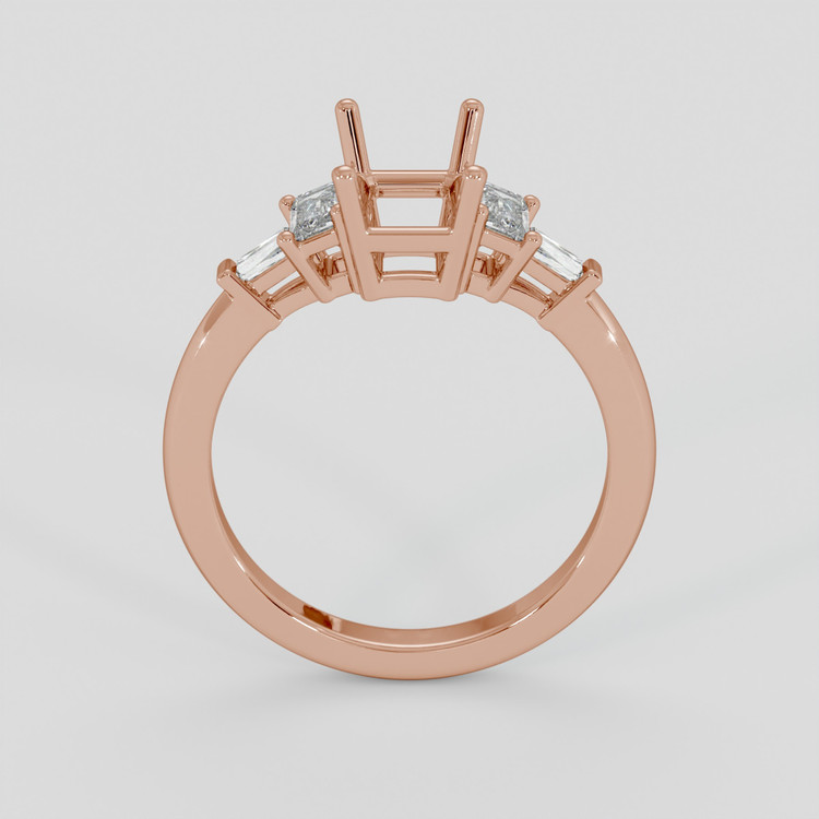 14K Rose Gold Accent Stones Ring Setting