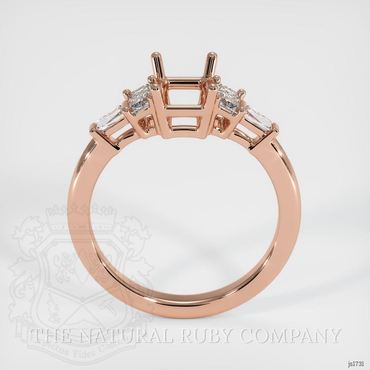 14K Rose Gold Accent Stones Ring Setting