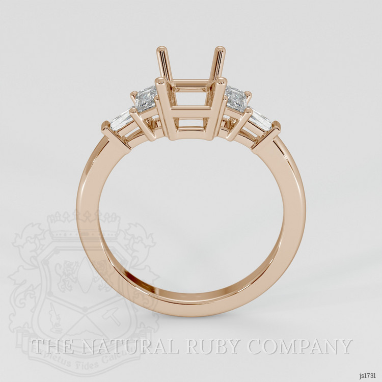 14K Rose Gold Accent Stones Ring Setting