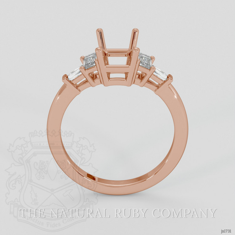 14K Rose Gold Accent Stones Ring Setting