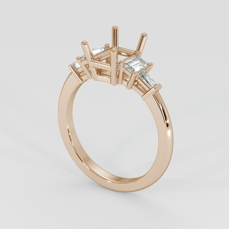 18K Rose Gold Accent Stones Ring Setting