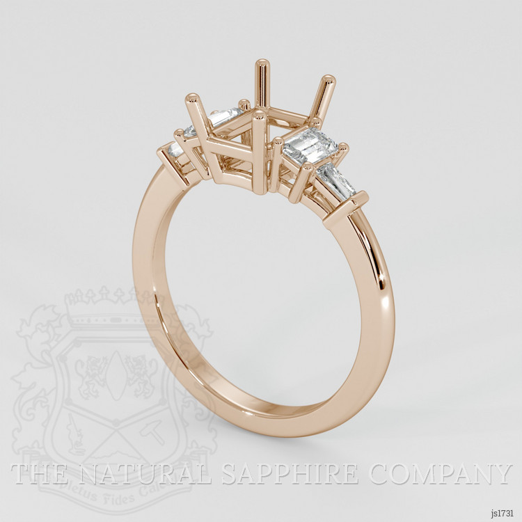 18K Rose Gold Accent Stones Ring Setting