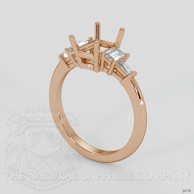 18K Rose Gold Accent Stones Ring Setting