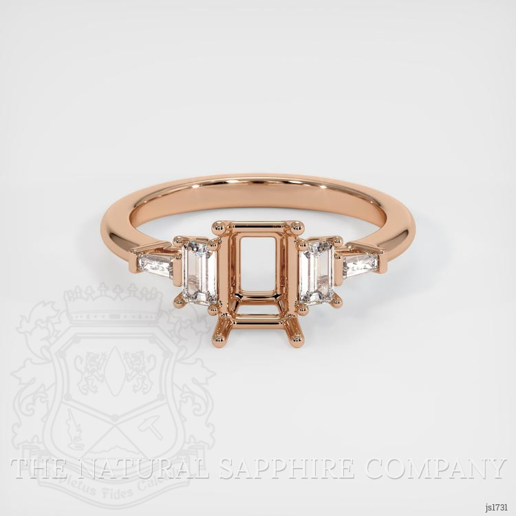 18K Rose Gold Accent Stones Ring Setting