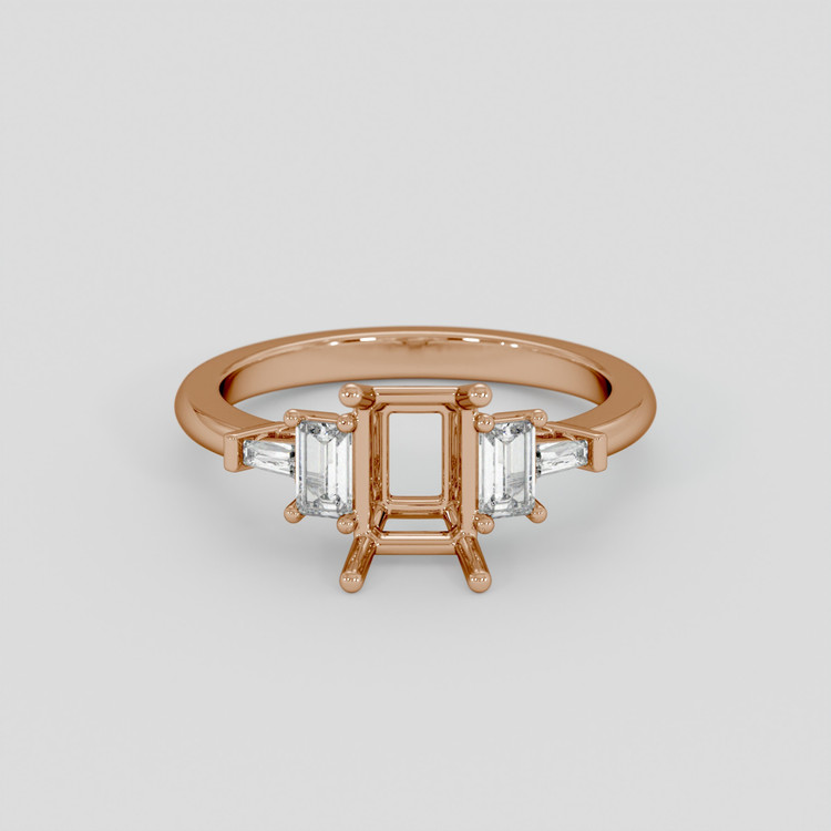 18K Rose Gold Accent Stones Ring Setting