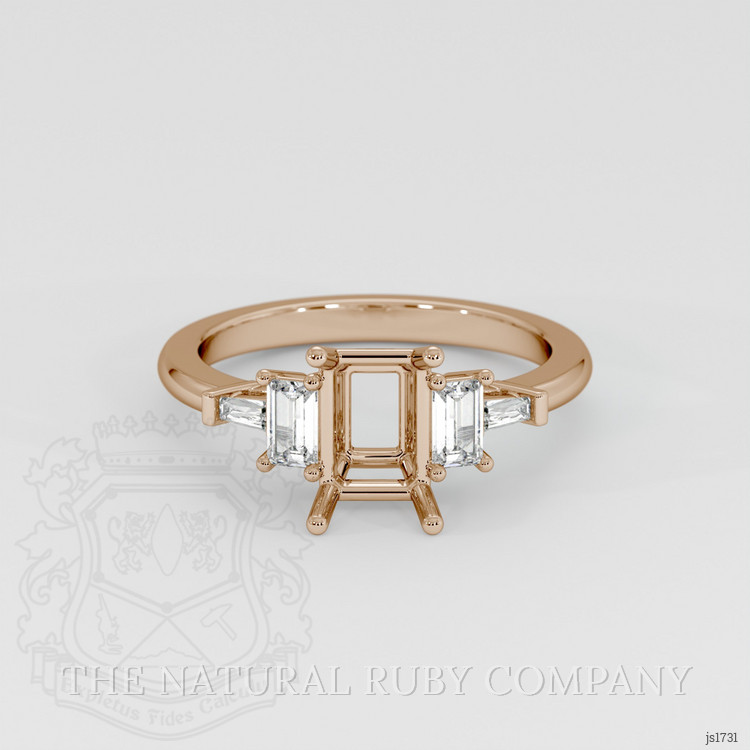 18K Rose Gold Accent Stones Ring Setting
