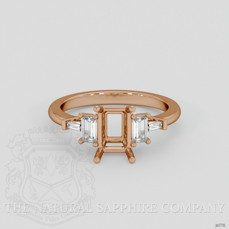 18K Rose Gold Accent Stones Ring Setting
