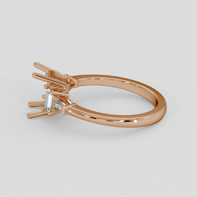 18K Rose Gold Accent Stones Ring Setting