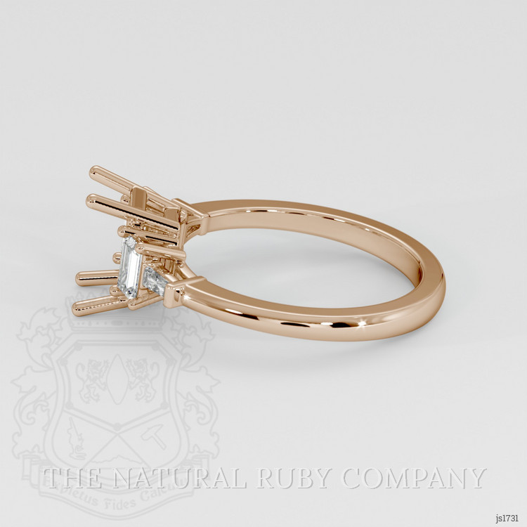 18K Rose Gold Accent Stones Ring Setting