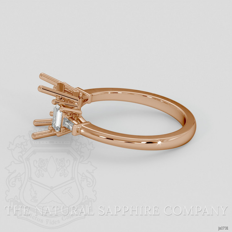 18K Rose Gold Accent Stones Ring Setting