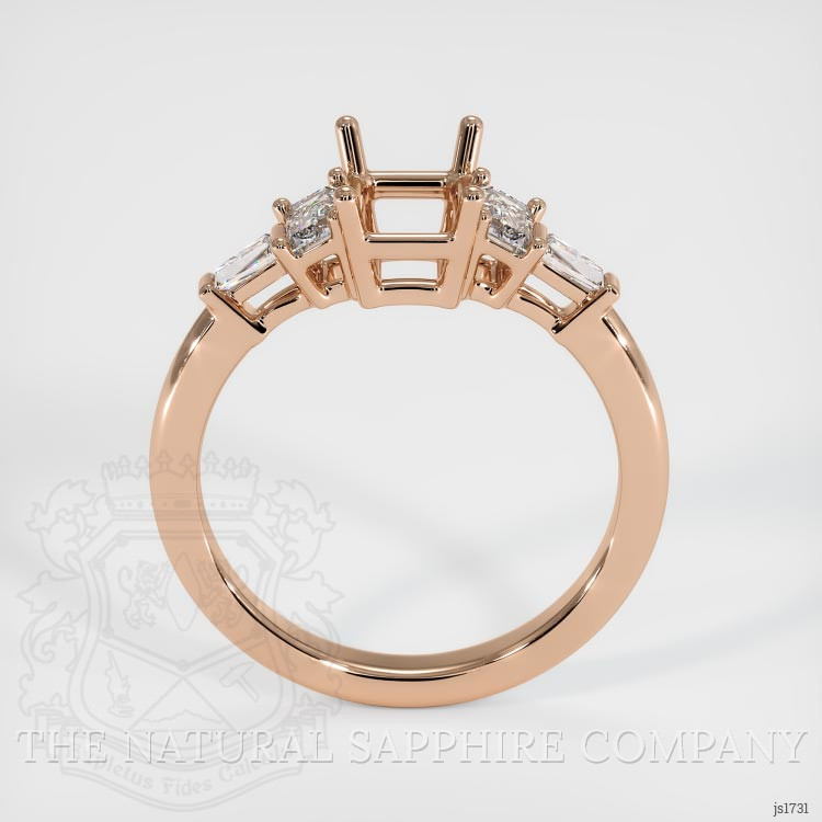 18K Rose Gold Accent Stones Ring Setting