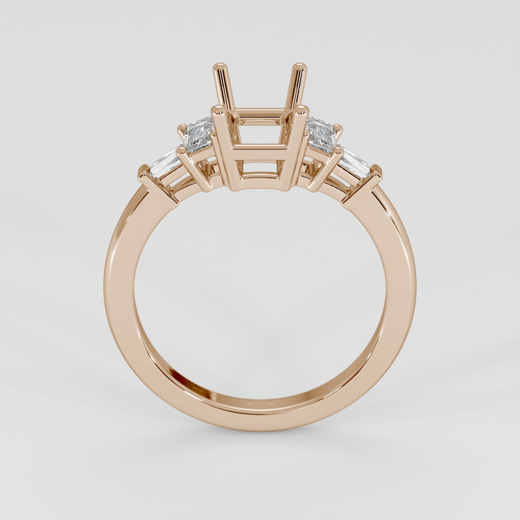 18K Rose Gold Accent Stones Ring Setting