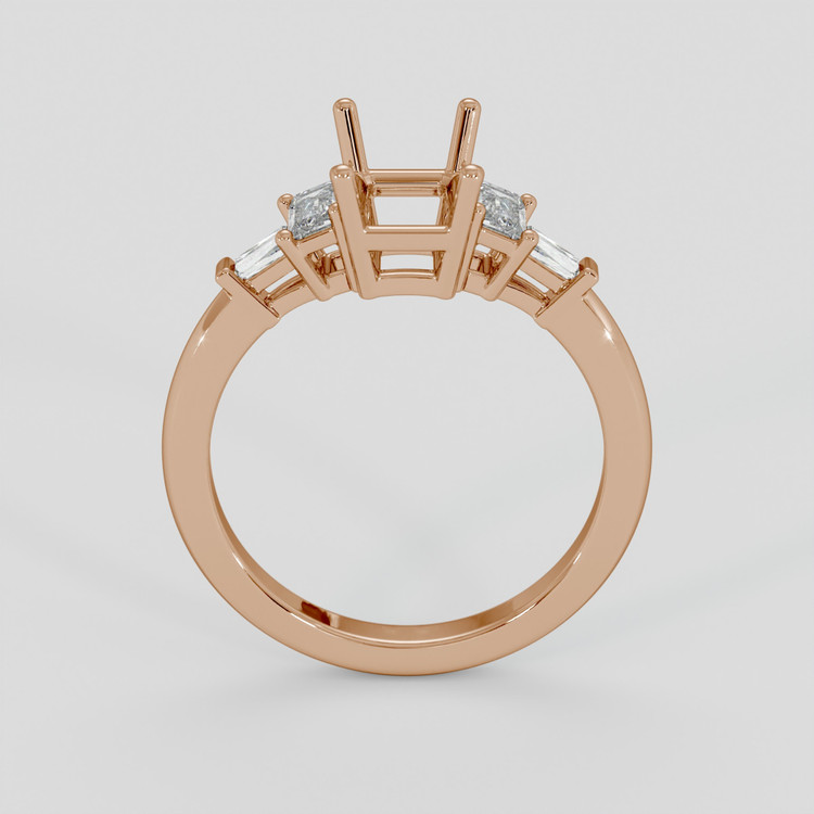 18K Rose Gold Accent Stones Ring Setting