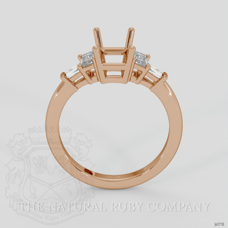 18K Rose Gold Accent Stones Ring Setting