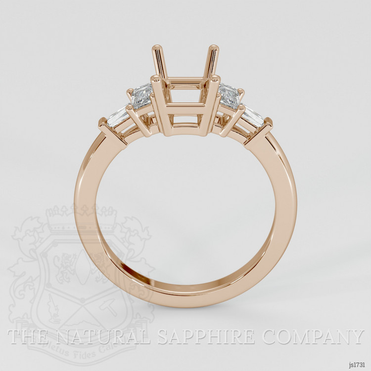 18K Rose Gold Accent Stones Ring Setting