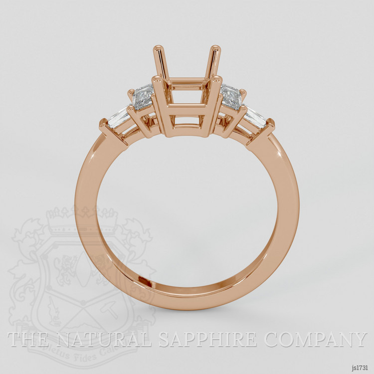 18K Rose Gold Accent Stones Ring Setting