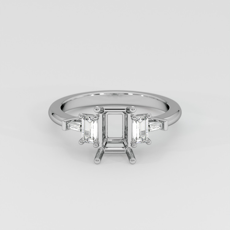 14K White Gold Accent Stones Ring Setting