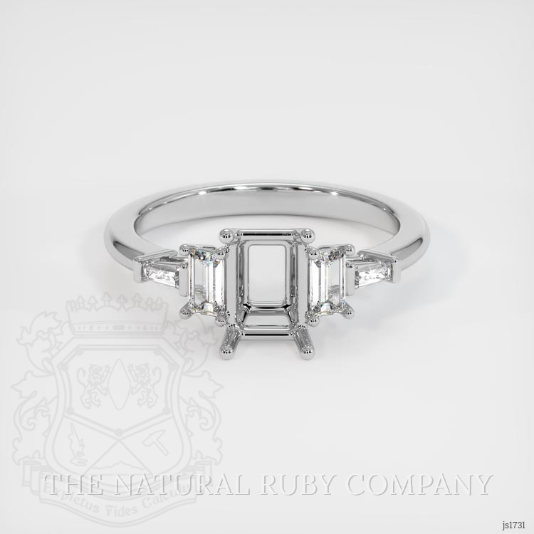 14K White Gold Accent Stones Ring Setting