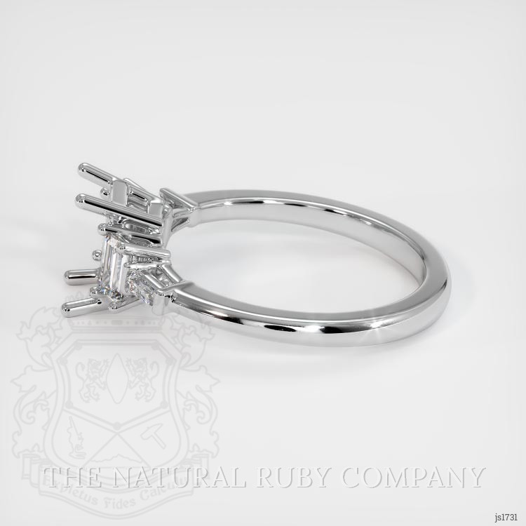 14K White Gold Accent Stones Ring Setting