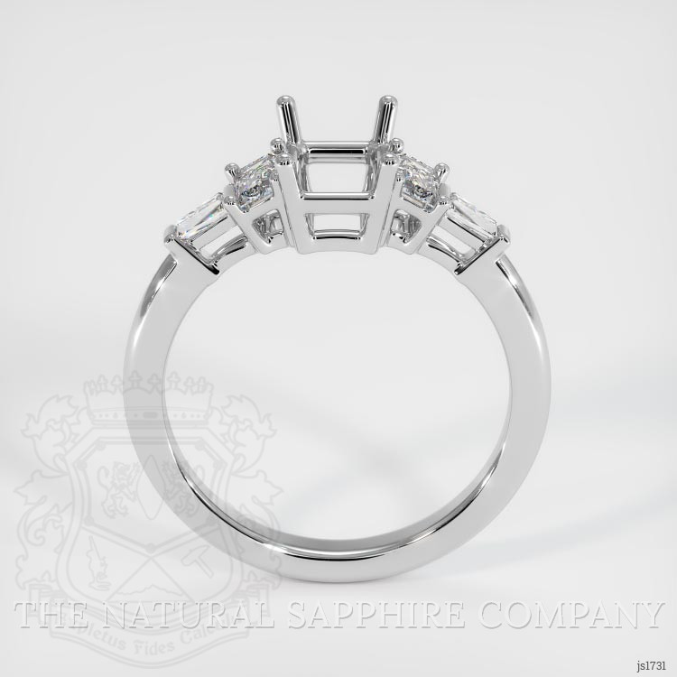14K White Gold Accent Stones Ring Setting