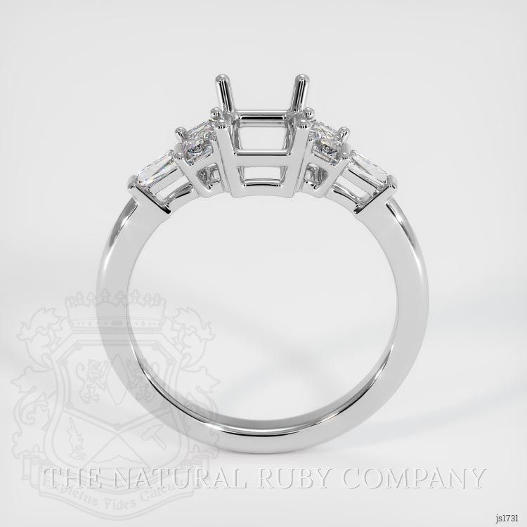14K White Gold Accent Stones Ring Setting