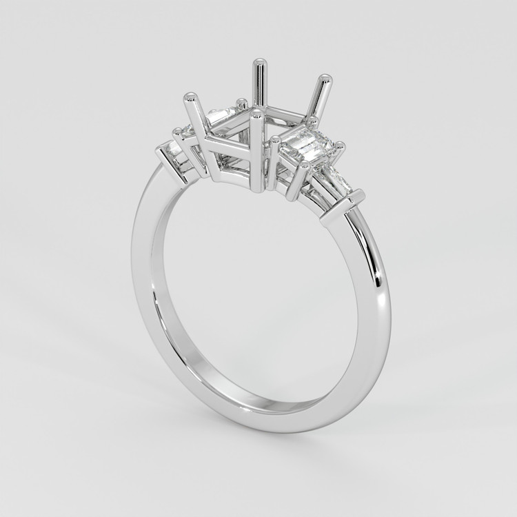 18K White Gold Accent Stones Ring Setting