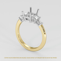 14K White & Yellow Accent Stones Ring Setting Video