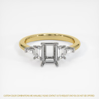 14K White & Yellow Side Stones Ring Image