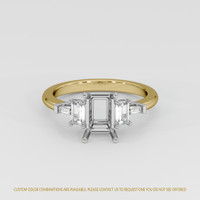 14K White & Yellow Accent Stones Ring Setting Image