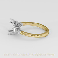 14K White & Yellow Accent Stones Ring Setting Image