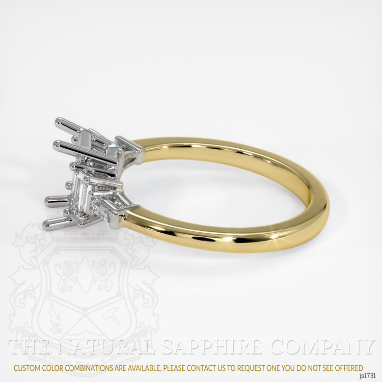 14K White & Yellow Accent Stones Ring Setting