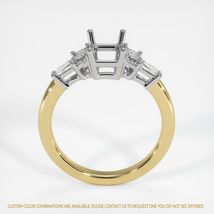 14K White & Yellow Accent Stones Ring Setting