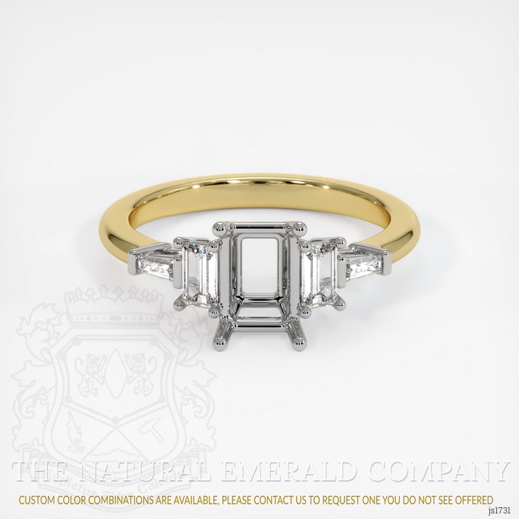 18K White & Yellow Accent Stones Ring Setting