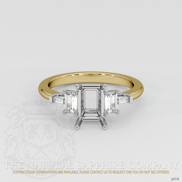 18K White & Yellow Accent Stones Ring Setting