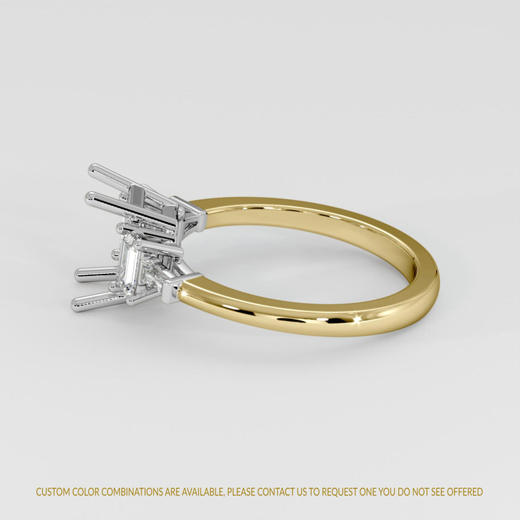 18K White & Yellow Accent Stones Ring Setting