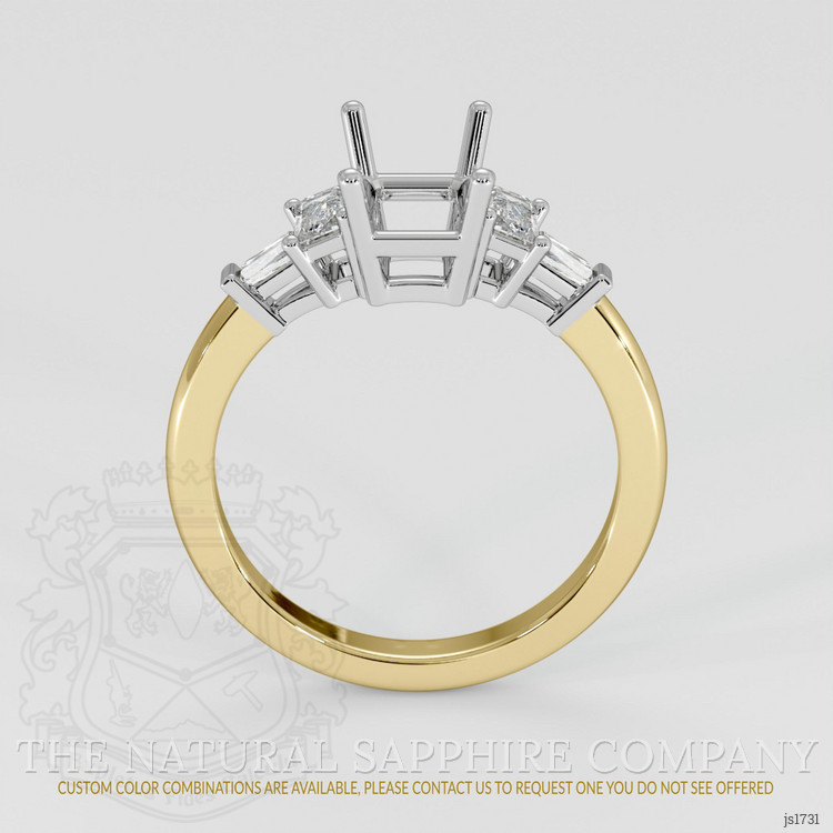 18K White & Yellow Accent Stones Ring Setting