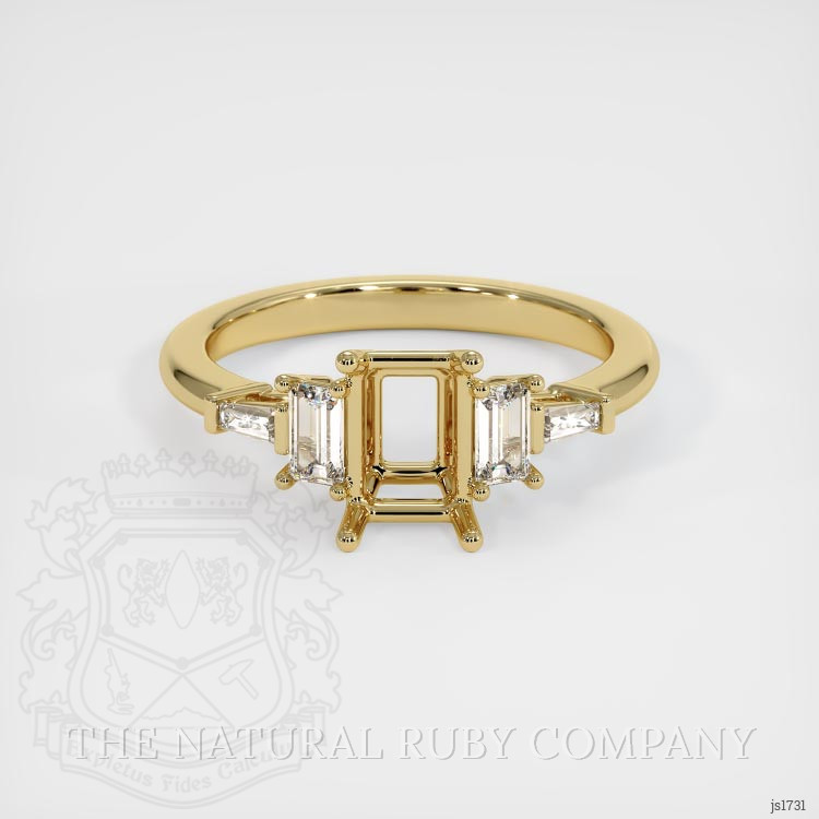 14K Yellow Gold Accent Stones Ring Setting