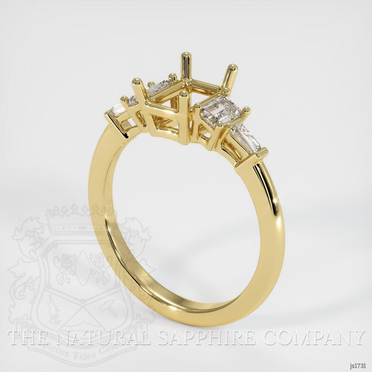 18K Yellow Gold Accent Stones Ring Setting