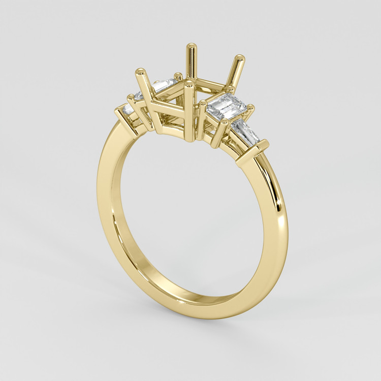 18K Yellow Gold Accent Stones Ring Setting