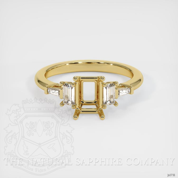 18K Yellow Gold Accent Stones Ring Setting