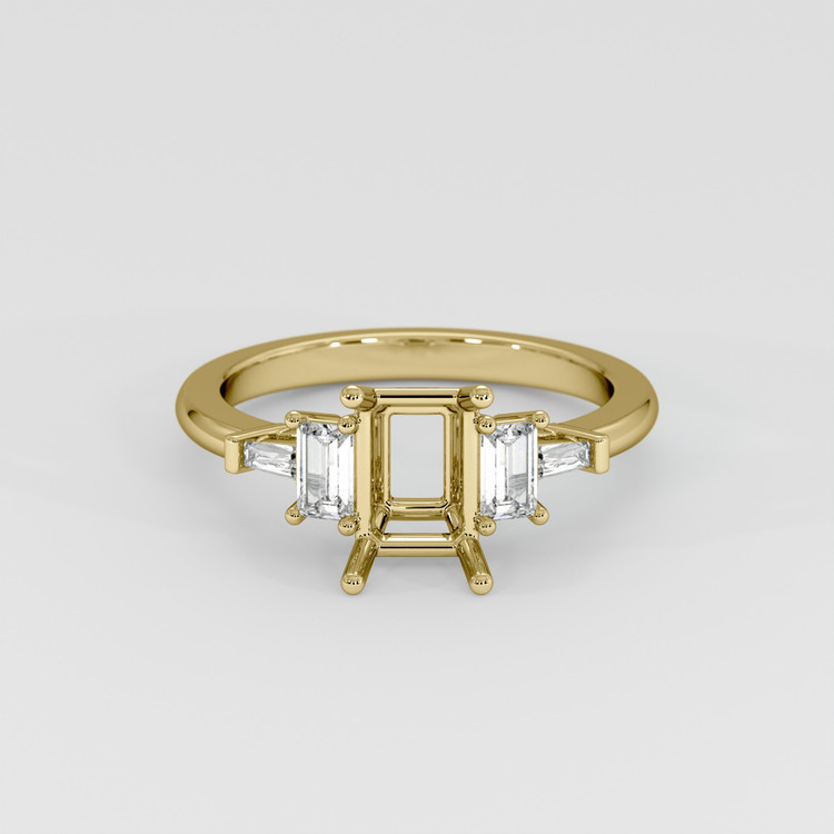 18K Yellow Gold Accent Stones Ring Setting